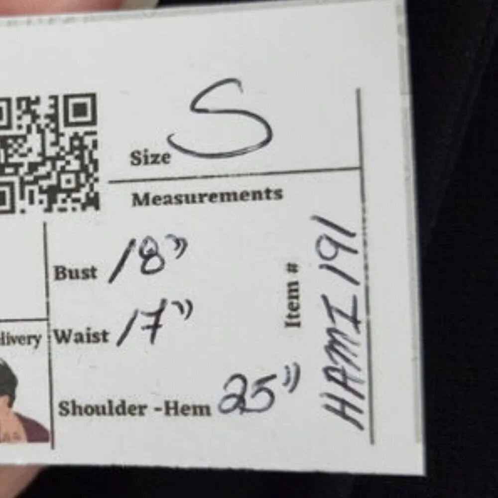 Vintage Black Sheer Neck Tie Back Buttoned Blouse Top Size S - Picture 9 of 9